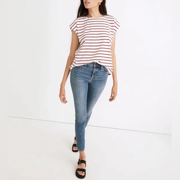 Madewell Shoulder Tee in Lighthouse Stripe Size Medium - Picture 10 of 10